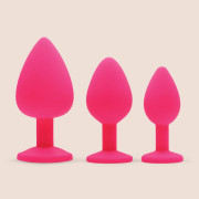 Pink Pleasure Anal Plugs With Gems