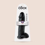 King C Ultra Realistic 12 Inch Black Suction Cup Dildo With Balls