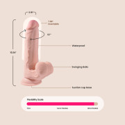 King C_ck Plus Triple Density C_ck 9\" Realistic Dildo With Swinging Balls