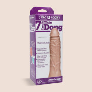 Vac-U-Lock 7\" Thin Dong Body-Safe Natural 7 Inch Strap On